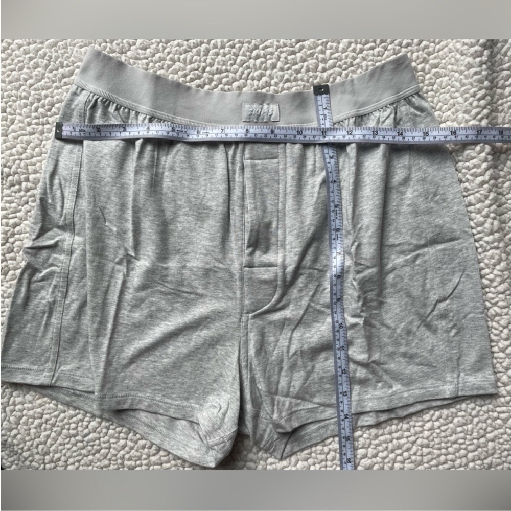 Skims Boyfriend Loose Boxer Unisex Collection Light Heather Grey Small - Picture 10 of 13